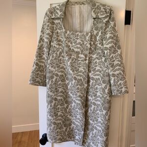 RED Valentino cream floral jacket knee length